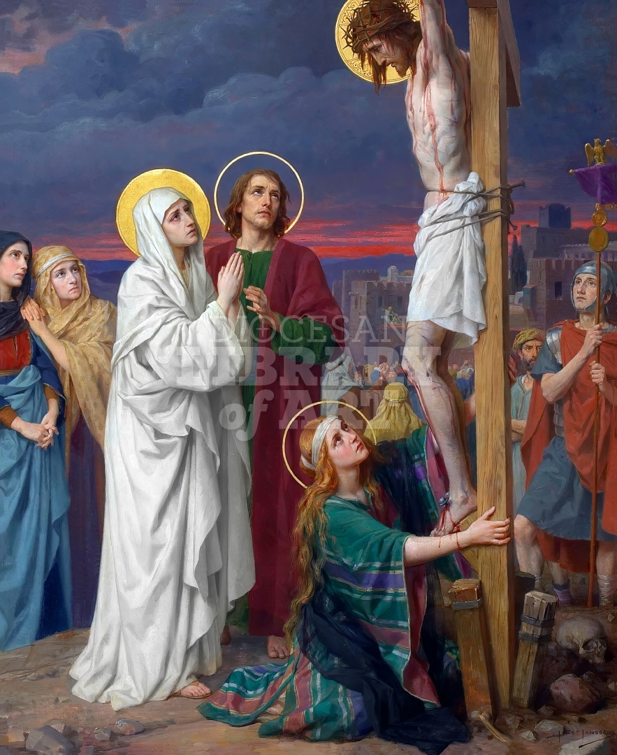 Mary Stands at the Cross of Jesus