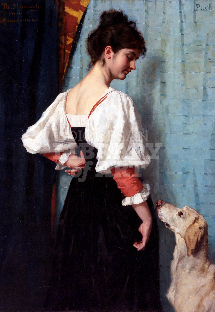 Young Woman With Dog